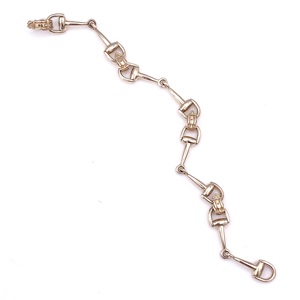Wholesale Horseshoe Gold Plated Lover Charm Equestrian Horse Jewelry <strong>Snaffle</strong> Bit Link <strong>Bracelet</strong> for Women Girl - Product Image 2