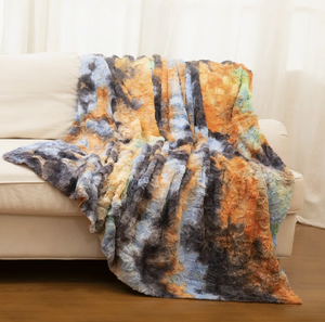 Couverture en polaire 100 % polyester tissée à la main, motifs géométriques animaux, design tie-dye tricoté, utilisation quatre saisons, anti-acariens - Product Image 4