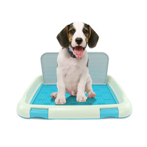 छोटे और मध्यम कुत्तों के इनडोर पोटी प्रशिक्षण पैड धारक के लिए पोर्टेबल मेष प्रशिक्षण शौचालय पोटी ट्रे - Product Image 3