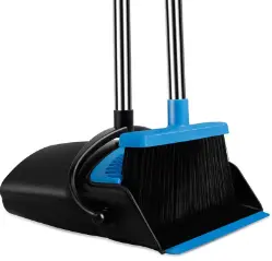 2023 Trending Foldable Brooms Dustpans Vertical Heavy Duty Floor Cleaning Broom And Dustpan Set With Long Handle For Sweeping