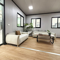 Mini-maison modulaire de luxe moderne en acier, type cabine Apple, extensible, préfabriquée, mobile, en conteneur, avec chambre, pour centre commercial