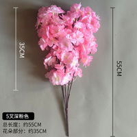 Branches de cerisier artificielles réalistes de haute qualité, en plastique et tissu de soie, tiges florales, fausses brindilles de cerisier pour mariage