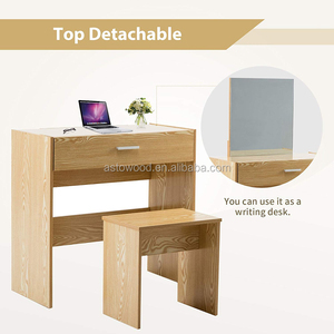 Moderna toletta MFC per il trucco con specchio e sgabello per la camera <span class=keywords><strong>da</strong></span> letto delle ragazze in pannello di legno - Product Image 3