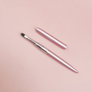 Ensemble de 12 pinceaux pour nail art, manche en métal rose, poils synthétiques en nylon, pour le dessin sur gel - Product Image 3