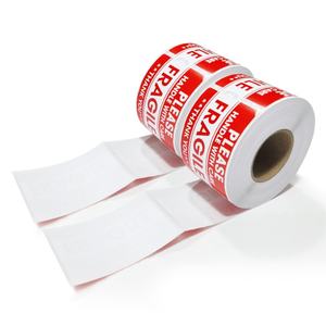 Etiqueta Adhesiva de Advertencia, Hoja de Etiquetas de Envío de Papel Frágil, Roja, Impermeable, Personalizada, Bolsa de Plástico para Envío Exprés + Cartón Resistente - Product Image 2