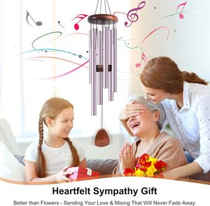 37-inch purple aluminum garden wind chimes, classical music festival gifts, outdoor and indoor decorations - Product Image 2