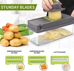 2024 SY Hot Bán dụng cụ nhà bếp tiện ích 16 trong 1 Rau Chopper Slicer đa chức năng mandoline vắt tay - Product Image 4