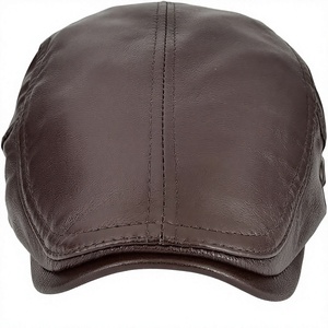 Gorra Plana de Cuero PU Marrón, Hebilla Metálica Ajustable, Estilo Vintage, Unisex, Informal, Transpirable, Impermeable, de Lona, para las Cuatro Estaciones - Product Image 3