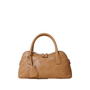 Royaa X9274 2025 Women's Two Straps Zipper Water Resistant <b>Bowling</b> Bag 1-2L Capacity Leather Crossbody Hand-Woven Armpit - Product Image 1