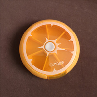 Petite boîte à pilules hebdomadaire rotative portable en PP écologique pour voyage, kit médical, 7 compartiments, avec logo personnalisé