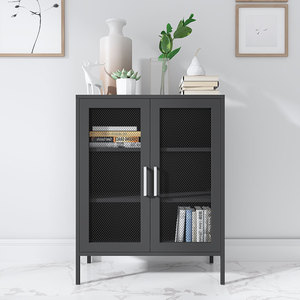 Meuble de rangement moderne en métal avec deux portes pour le bureau, le salon, la cuisine et la chambre à coucher. - Product Image 5