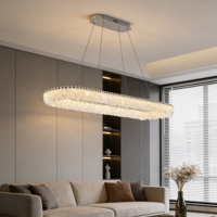Lustre en cristal moderne de luxe pour villa, restaurant, hôtel, salle de banquet, décoration de la maison, lumière de lustre, hauteur réglable