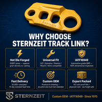 Chaîne de chenille en acier forgé pour excavatrice et bulldozer Hitachi Volvo |   Alliage 35CrMnBM |   Pièces de train de roulement personnalisées OEM Master Link