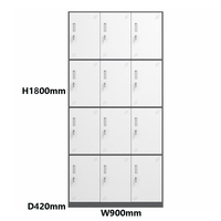 Armoire à casiers à 12 portes, meuble en acier
