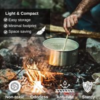 Kit de cuisine de camping pour randonnée, mini kit de pique-nique, ensemble de casseroles et poêles en acier inoxydable anodisé, capacité 1-2L pour la randonnée