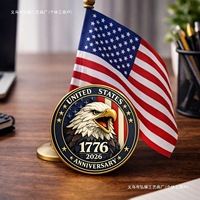 Vente en gros usine Pièce commémorative personnalisée en acrylique du 250e anniversaire des États-Unis, design plat 2D, Statue de la Liberté, pour usage extérieur, en vrac