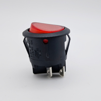 Interrupteur à bascule DPST 4 broches ON-OFF pour appareils électroménagers avec lampe LED rouge 250VAC, bornes plaquées argent