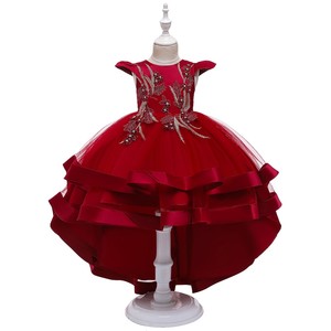 Robe de <span class=keywords><strong>demoiselle</strong></span> d'honneur pour enfants <span class=keywords><strong>Champagne</strong></span> Robe de soirée princesse multicouche pour 10 ans Robe de fête d'anniversaire - Product Image 4