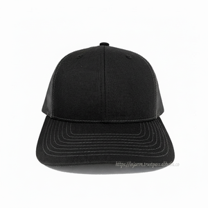 Chapeaux de camionneur unis réglables de haute qualité noir/gris maille respirant Logo personnalisé à la mode Style décontracté pour le cyclisme en plein air - Product Image 1