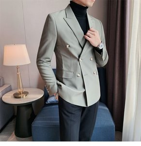 <span class=keywords><strong>Veste</strong></span> de <span class=keywords><strong>costume</strong></span> coupe ajustée pour hommes d'affaires britanniques haut de gamme à double boutonnage Style décontracté pour le printemps et l'automne <span class=keywords><strong>Veste</strong></span> de <span class=keywords><strong>costume</strong></span> - Product Image 5