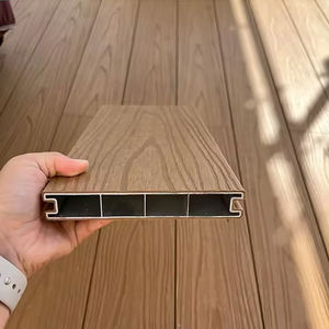 Revêtement mural extérieur moderne en WPC, imperméable, anti-UV, écologique, à système de clic, bord carré, pour maison, villa, jardin, parc - Product Image 6