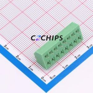 1862107 Spring Terminal Block Through hole Component (THT),P=3.5mm Connector 3.5mm Green Through Hole 8P - Product Image 2