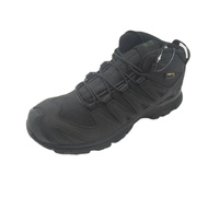 Bottes tactiques noires pour sports de plein air, randonnée, camping, en cuir de vachette, fermeture à lacets, semelle extérieure en caoutchouc