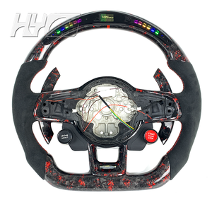 Volant en fibre de carbone forgé pour l'intérieur de la voiture pour Volkswagen <span class=keywords><strong>Golf</strong></span> MK5 Volkswagen Arteon Polo GTI <span class=keywords><strong>GTD</strong></span> VII - Product Image 1