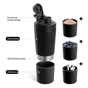 Botella agitadora de aislamiento al vacío de doble pared a prueba de fugas de acero inoxidable 750 500 de 18/8 ml de 100% ml para deportes de gimnasio - Product Image 4