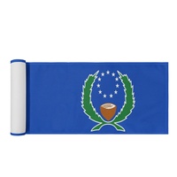 Taplak Meja Poliester Desain Khusus Bendera Pohnpei Meningkatkan Kebersihan Meja Untuk Ruang Makan, Meja Resepsi, dan Perjamuan