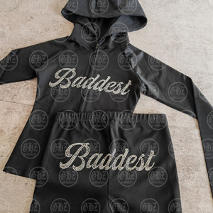 Produsen Logo Kustom Wanita Y2K, Set Jaket dan Celana Hoodie Ramah untuk Wanita Bertubuh Tinggi, Logo Kustom, Setelan Olahraga Wanita 2 Potong - Product Image 3