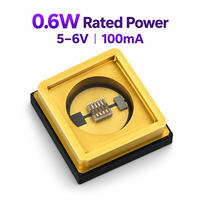 Diode UV fiable à LED UVB 295nm 0.6W avec lentille en céramique AlN et quartz, composant de dispositif de photothérapie 290-300nm, source de lumière UV