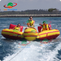 Bateau gonflable géant en forme de beignet, canapé gonflable remorquable pour jet ski, divertissement aquatique