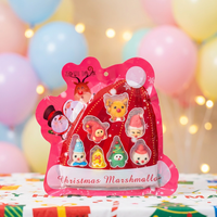Bonbons guimauves de Noël à l'effigie de personnages de dessins animés, sachet de 88g, multicolores, vente en gros, collation en vrac, marque privée