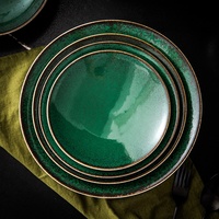 Assiettes en céramique tournées au four, assiettes à petit-déjeuner, assiettes haut de gamme pour restaurants et hôtels, assiettes créatives pour steak, dessert et salade, compatibles micro-ondes
