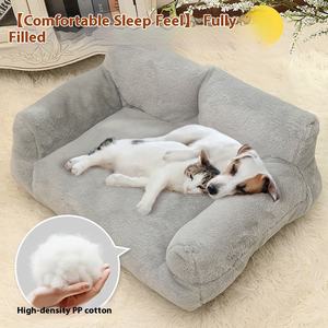Explosies Huisdierenbank Stevige Konijnen Pluche Huisdierenkennel Zachte Hoge Kleurwaarde Kattenkennel Grote Hondenkennel Hondenslaapbank Groothandel - Product Image 4