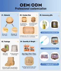 Papiers de cuisson biodégradables jetables pour <span class=keywords><strong>friteuse</strong></span> à <span class=keywords><strong>air</strong></span>, en silicone de qualité alimentaire, imperméables à l'huile - Product Image 4