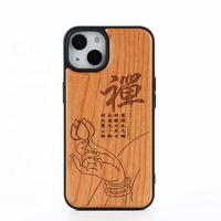 Coque de téléphone en bois véritable durable gravure au laser conception personnalisée étui de téléphone en bois fait main pour iphone X 13 14 15