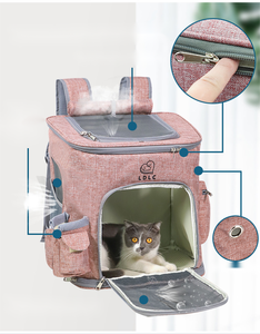 दो बिल्लियों के लिए अतिरिक्त बड़ा एल-आकार बिल्ली बैकपैक, उच्च क्षमता वाले आउटडोर फोल्डेबल दोहरी-कंधे वाले पालतू वाहक बैग - Product Image 6