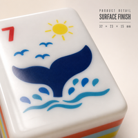 Jeu de Mahjong Nautique Attrayant en Acrylique, Tuiles de Mahjong à Dos Orange, Cadeau Familial