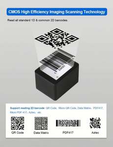 Escáner de Escritorio Integrado 2D con Interfaz USB RS232, Escáner de Códigos de Barras de Pago con Sensor Automático - Product Image 4