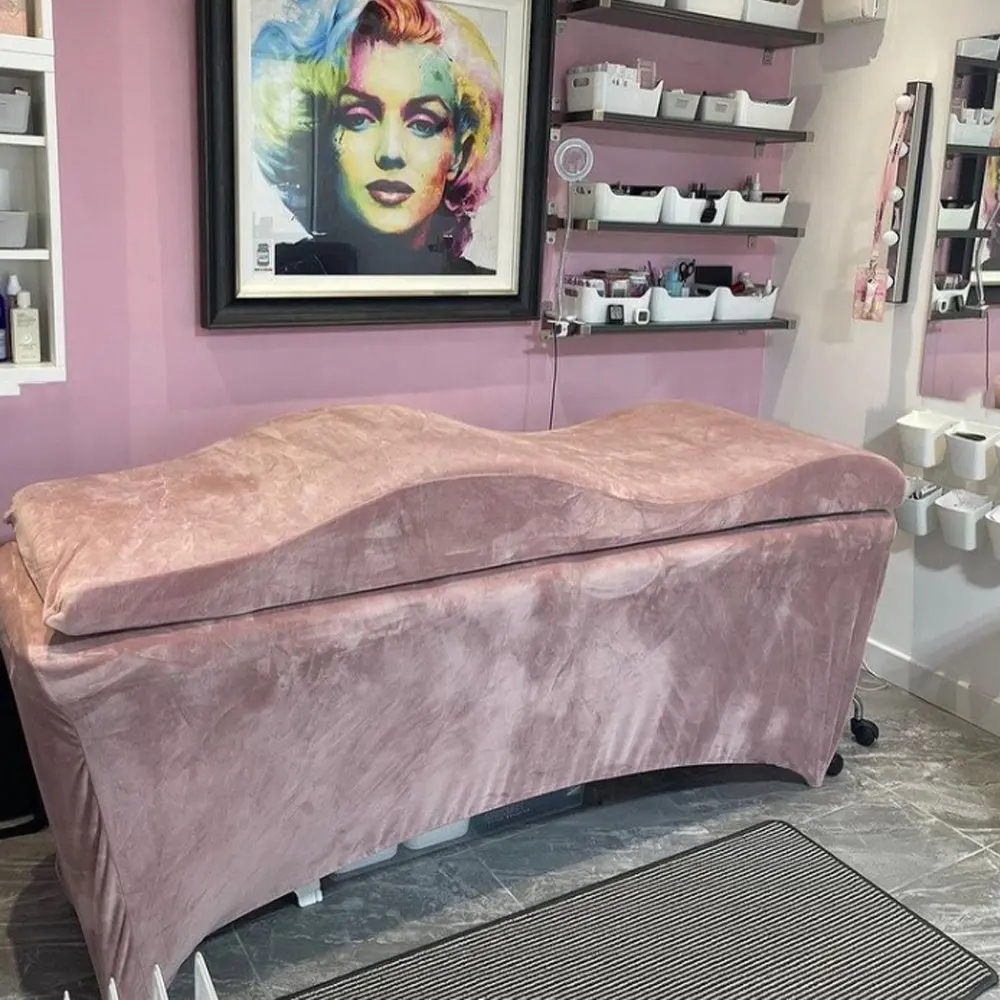 Mattress eyelash foam spa beauty bed curved topper beauty salon anatomica lash mattress bed wave memory foam lash bed