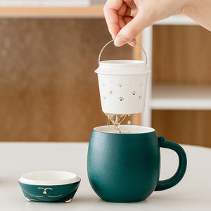 Taza de cerámica de lujo con tapa para gato, taza con cuchara para leche, café y té - Product Image 4