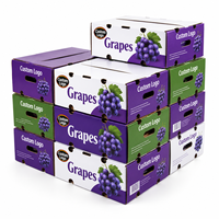 Groothandel duurzame op maat bedrukte golfkartonnen fruitdoos voor verpakkingen van druiven, kersen, appels, citroenen, sinaasappels, mango's en pruimen
