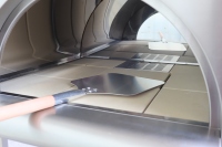 Four à pizza extérieur commercial au bois en acier inoxydable, autoportant, avec cheminée pour restaurant