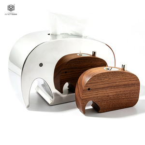 Wooden <b>Elephant</b> Toothpick Holder Solid Wood Handmade Desktop <b>Decoration</b> - Product Image 3