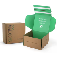 Boîte d'expédition en carton ondulé avec fermeture à glissière et bande de déchirement, en papier kraft, avec impression personnalisée du logo, pour l'emballage de vêtements et de chaussures