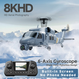 NOUVEAU <span class=keywords><strong>Hélicoptère</strong></span> RC SJY-L2 Apache <span class=keywords><strong>avec</strong></span> grand <span class=keywords><strong>écran</strong></span>, télécommande, gyro 6 axes, rotor unique, flux optique aérien 4K - Product Image 4