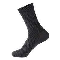 Chaussettes pour hommes en coton, nylon et spandex, couleur unie, avec logo personnalisé OEM, style business décontracté, anti-bactériennes et anti-odeurs.