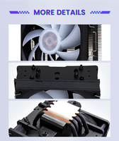 Refroidisseur de processeur à tour unique avec 4 caloducs en cuivre, ventilateur PWM 120 mm, 2,52 W, LT400, LED RVB, roulement fluide, pour boîtier d'ordinateur Intel LGA